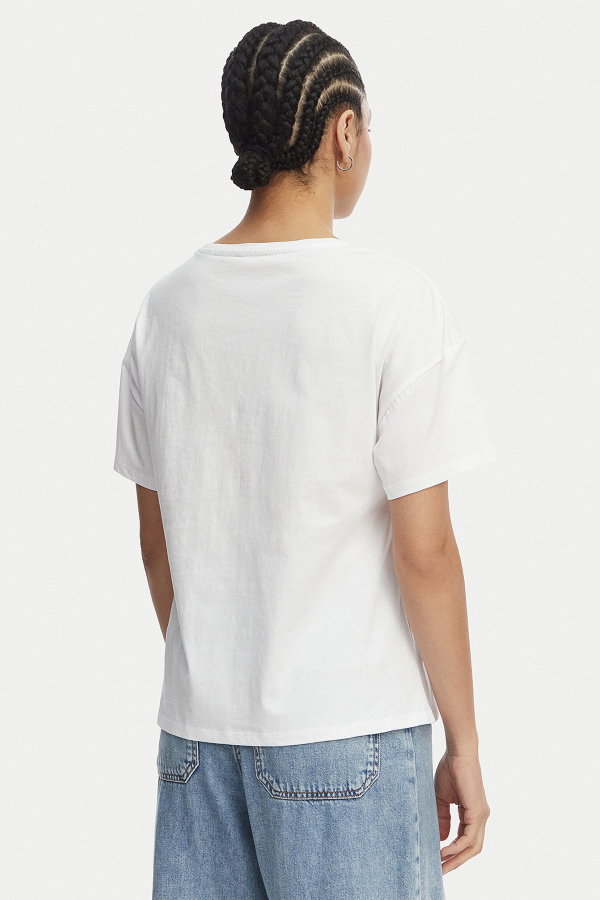 Liu Jo Kadın Bisiklet Yaka T-shirt BEYAZKIRMI