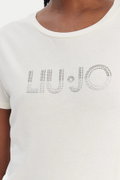 Liu Jo Kadın Bisiklet Yaka T-shirt KREM