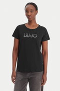 Liu Jo Kadın Bisiklet Yaka T-shirt SIYAH