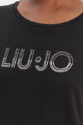 Liu Jo Kadın Bisiklet Yaka T-shirt SIYAH