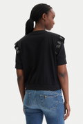 Liu Jo Kadın Bisiklet Yaka T-shirt SIYAH