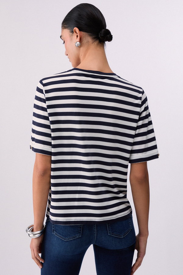 Liu Jo Kadın V Yaka T-shirt LACIVERT
