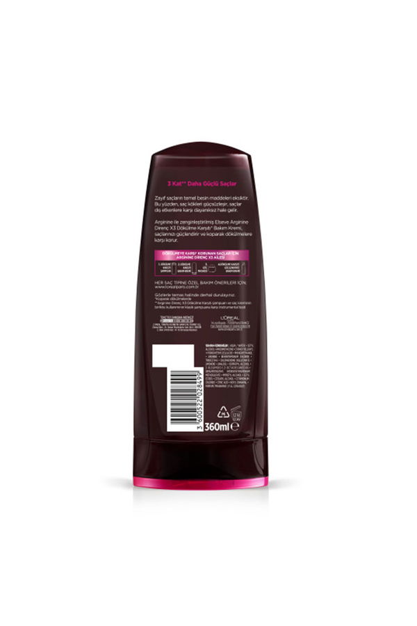 L'Oreal Paris Elseve Arginine Direnç X3 Dökülme Karşıtı Bakım Kremi 360 ml STD L'Oreal Paris Elseve Arginine Direnç X3 Dökülme Karşıtı Bakım Kremi 360 ml STD