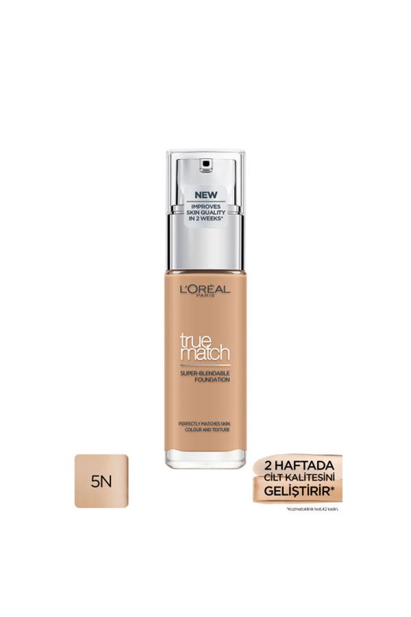 L'Oreal Paris True Match Bakım Yapan Fondöten 5N Sand STD L'Oreal Paris True Match Bakım Yapan Fondöten 5N Sand STD