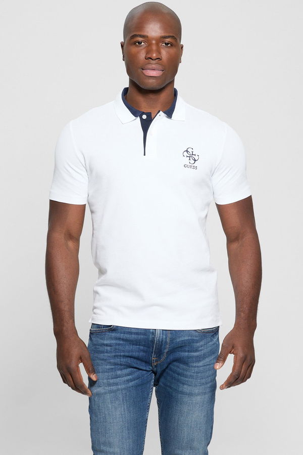 Guess Polo Yaka Erkek T-shirt Beyaz