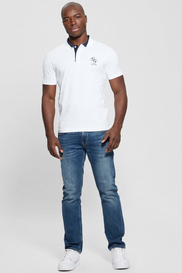 Guess Polo Yaka Erkek T-shirt Beyaz