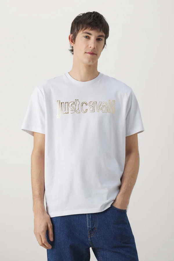 Just Cavalli Bisiklet Yaka Erkek T-shirt BEYAZ