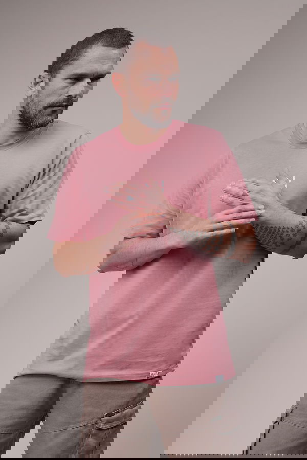 Man Yazı Baskılı Oversize T-shirt GÜL Man Yazı Baskılı Oversize T-shirt GÜL