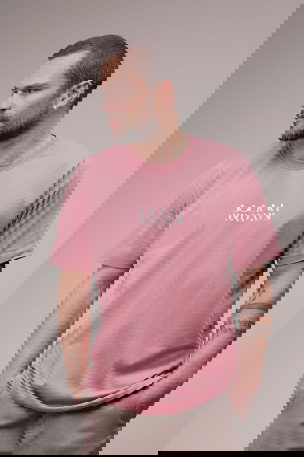 Man Yazı Baskılı Oversize T-shirt GÜL Man Yazı Baskılı Oversize T-shirt GÜL
