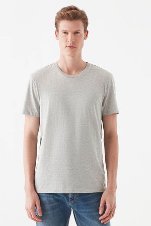 Mavi Bisiklet Yaka T-shirt GRI MELANJ Mavi Bisiklet Yaka T-shirt GRI MELANJ