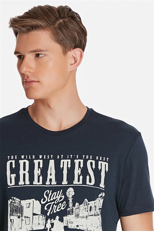 Mavi Greatest Baskılı Tshirt STD