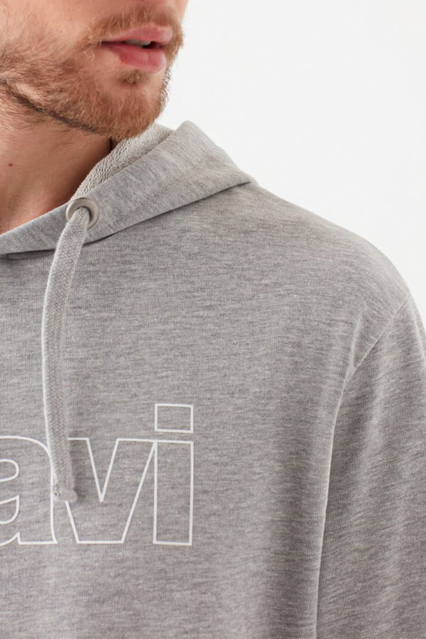 MAVİ LOGO KAPİŞONLU SWEATSHIRT açık gri melanj STD MAVİ LOGO KAPİŞONLU SWEATSHIRT açık gri melanj STD