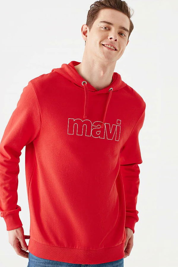 MAVİ LOGO KAPİŞONLU SWEATSHIRT canlı kırmızı STD MAVİ LOGO KAPİŞONLU SWEATSHIRT canlı kırmızı STD