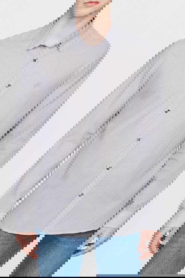 Mavi Uzun Kol Desenli Gömlek Mavi Uzun Kol Desenli Gömlek