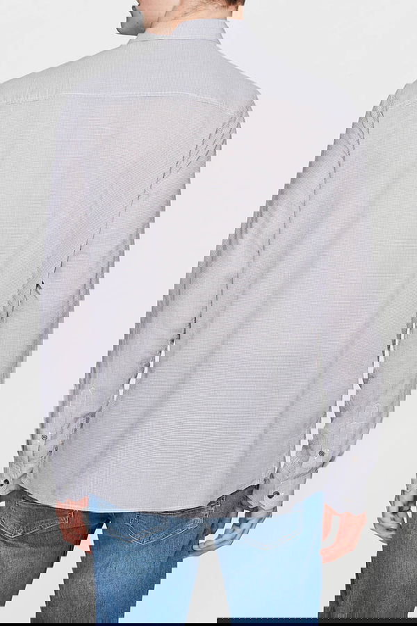 Mavi Uzun Kol Desenli Gömlek Mavi Uzun Kol Desenli Gömlek