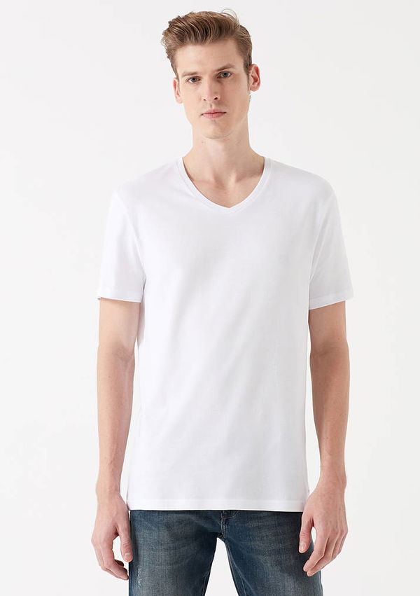 Mavi V Yaka T-shirt Mavi V Yaka T-shirt