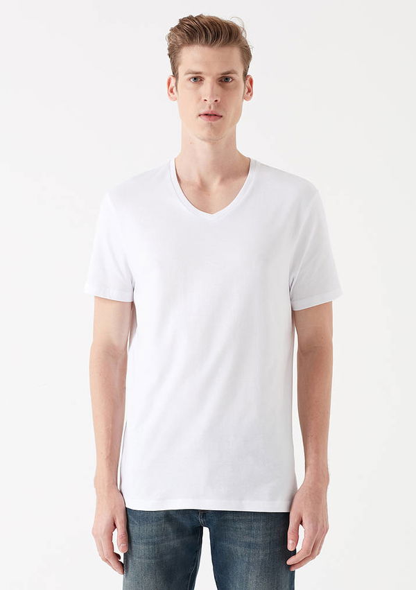 Mavi V Yaka T-shirt Mavi V Yaka T-shirt