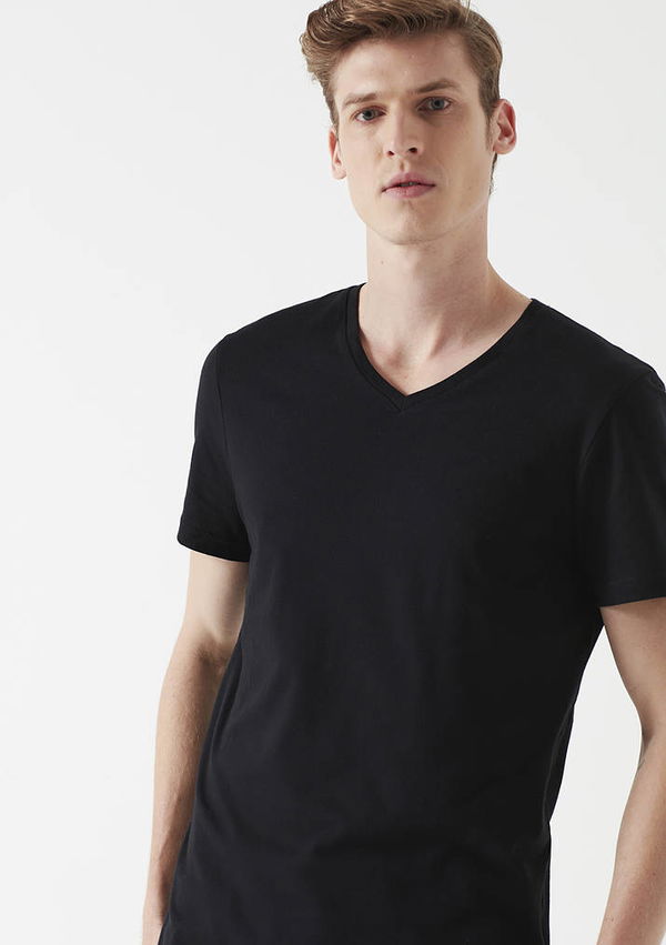 Mavi V Yaka T-shirt Mavi V Yaka T-shirt