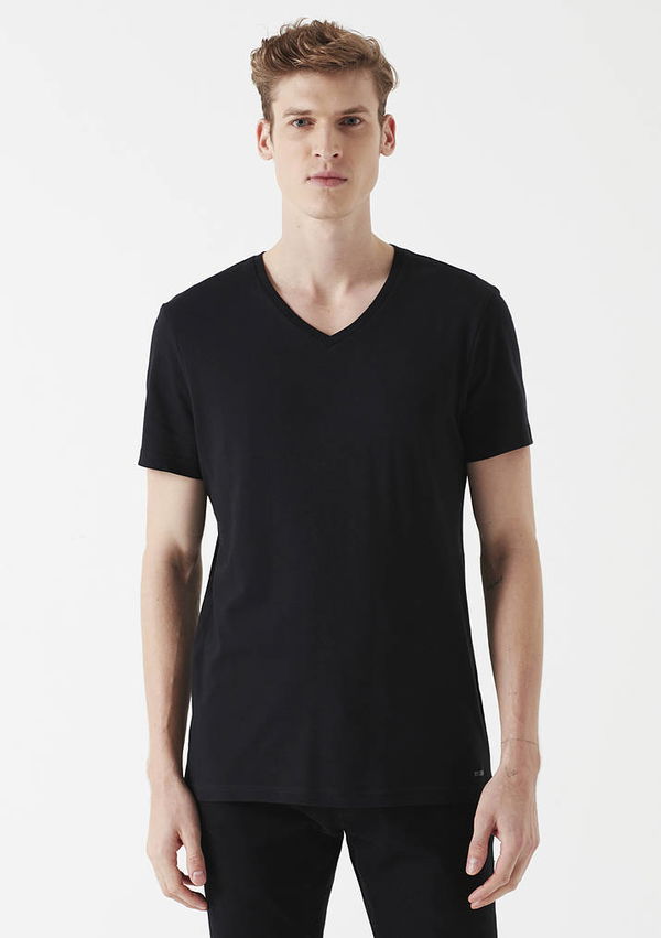 Mavi V Yaka T-shirt Mavi V Yaka T-shirt