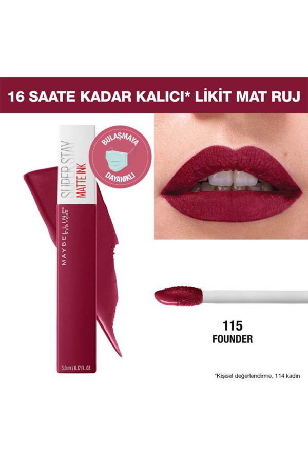 Maybelline New York Super Stay Matte Ink Likit Mat Ruj STD Maybelline New York Super Stay Matte Ink Likit Mat Ruj STD