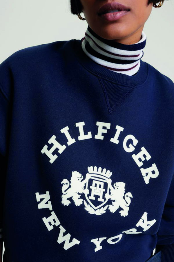 Tommy Hilfiger Bisiklet Yaka Kadın Sweat LACİVERT