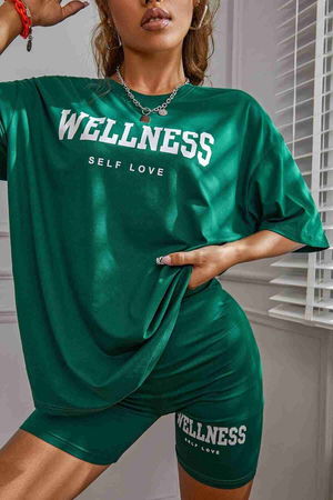 Merry See Wellness Baskılı Şortlu Alt Üst Takım YEŞİL Merry See Wellness Baskılı Şortlu Alt Üst Takım YEŞİL
