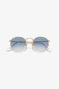 Ray-Ban Round Metal Unisex Güneş Gözlüğü GOLD MAVİ