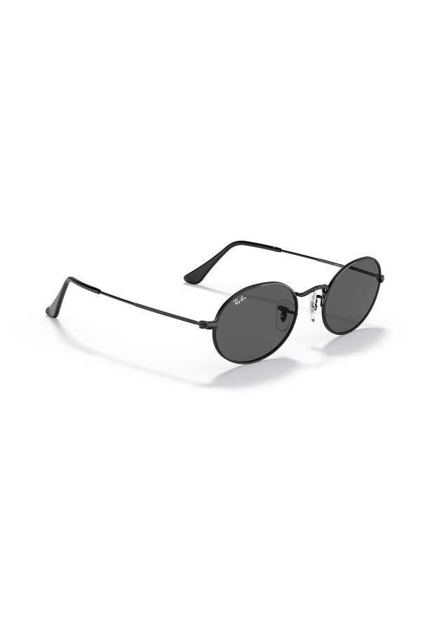 Ray-Ban Oval Metal Erkek Güneş Gözlüğü SİYAH-GRİ
