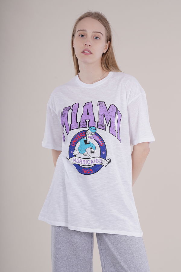 Gabria Miami Yazı Baskılı T-shirt