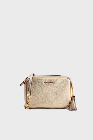 Michael Kors Logolu Hakiki Deri Çıkarılabilir Zincir Askılı Kadın Çanta GOLD Michael Kors Logolu Hakiki Deri Çıkarılabilir Zincir Askılı Kadın Çanta GOLD