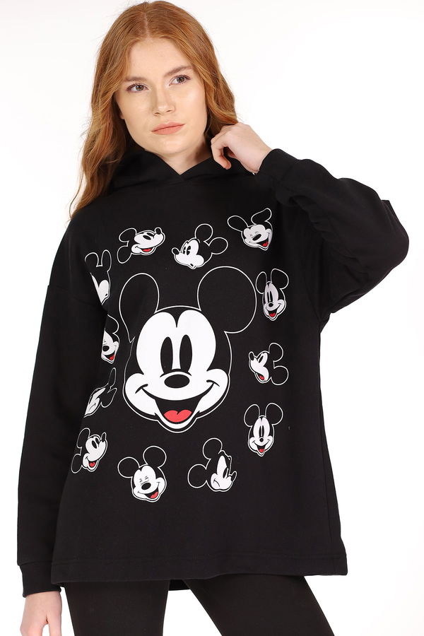 Mickey Mouse Baskılı Kapüşonlu Sweat Mickey Mouse Baskılı Kapüşonlu Sweat