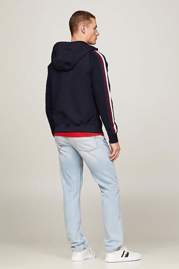 Tommy Hilfiger Şertli Fermuarlı Erkek Sweat LACİVERT