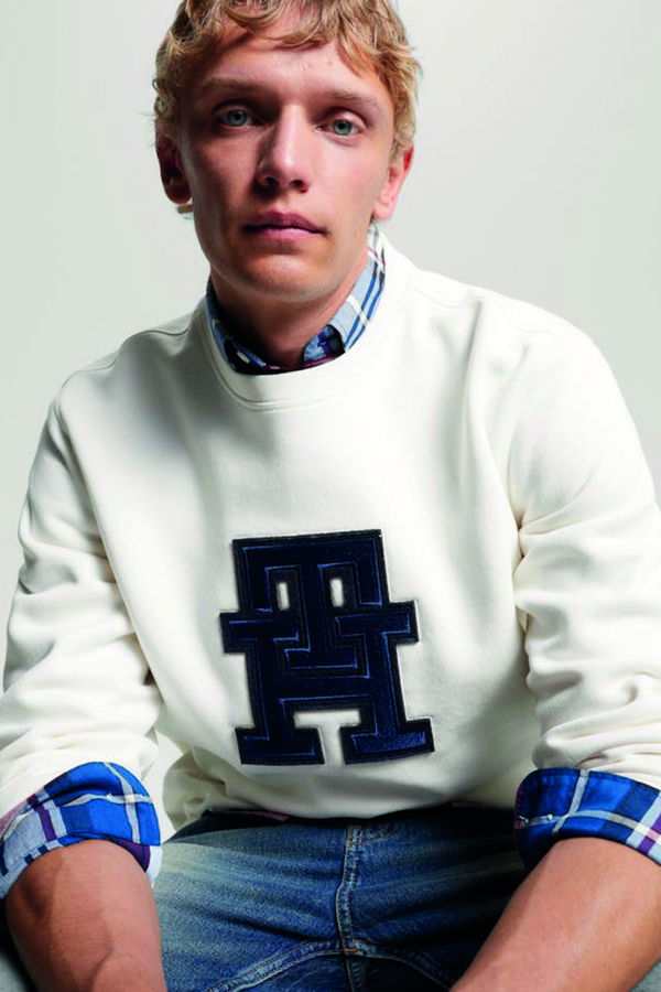 Tommy Hilfiger Marka Logolu Erkek Sweat BEYAZ