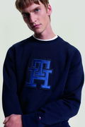 Tommy Hilfiger Logo Baskılı Sweat LACİVERT