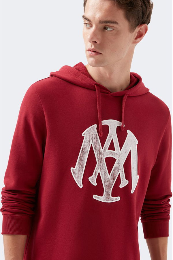 Baskılı Kapüşonlu Sweat KIRMIZI Baskılı Kapüşonlu Sweat KIRMIZI