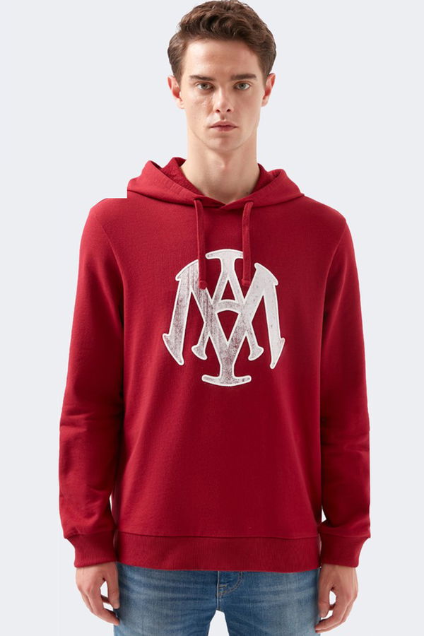 Baskılı Kapüşonlu Sweat KIRMIZI Baskılı Kapüşonlu Sweat KIRMIZI