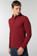 Nautica Polo Yaka Uzun Kollu T-shirt BORDO