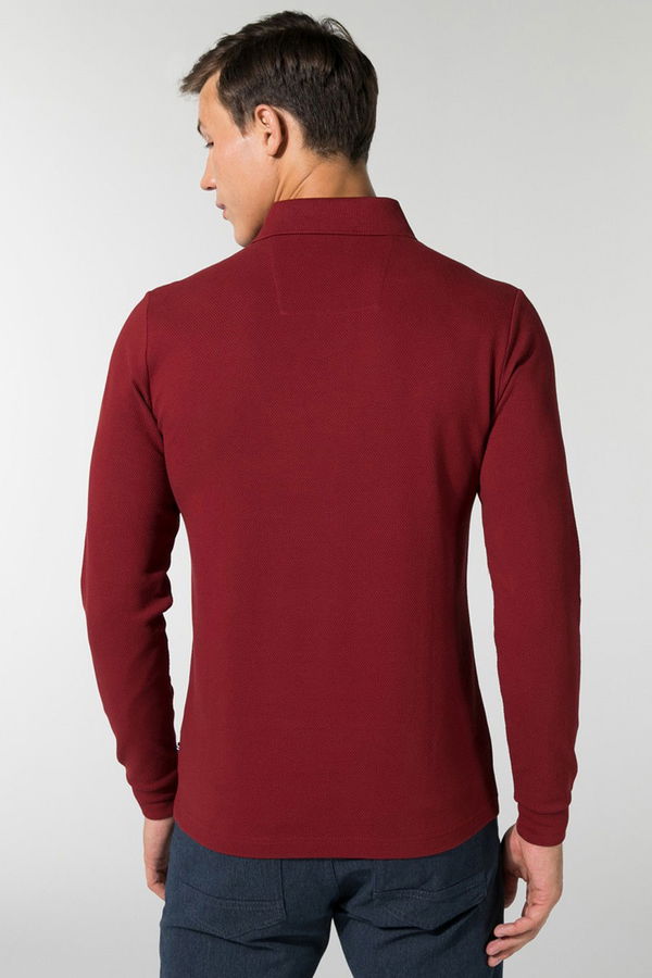 Nautica Polo Yaka Uzun Kollu T-shirt BORDO