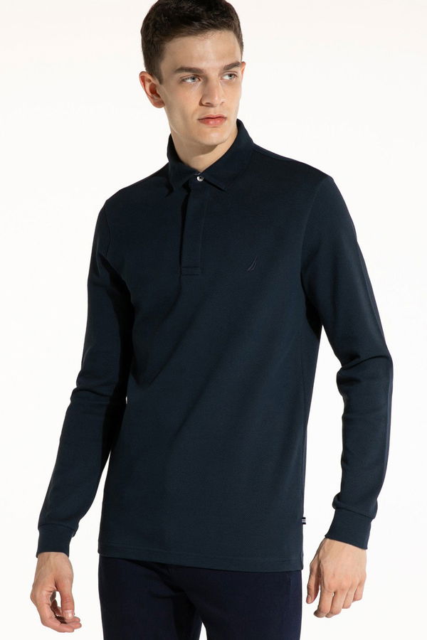 Nautica Polo Yaka Uzun Kollu T-shirt LACIVERT