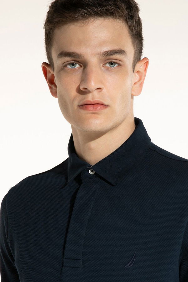 Nautica Polo Yaka Uzun Kollu T-shirt LACIVERT Nautica Polo Yaka Uzun Kollu T-shirt LACIVERT