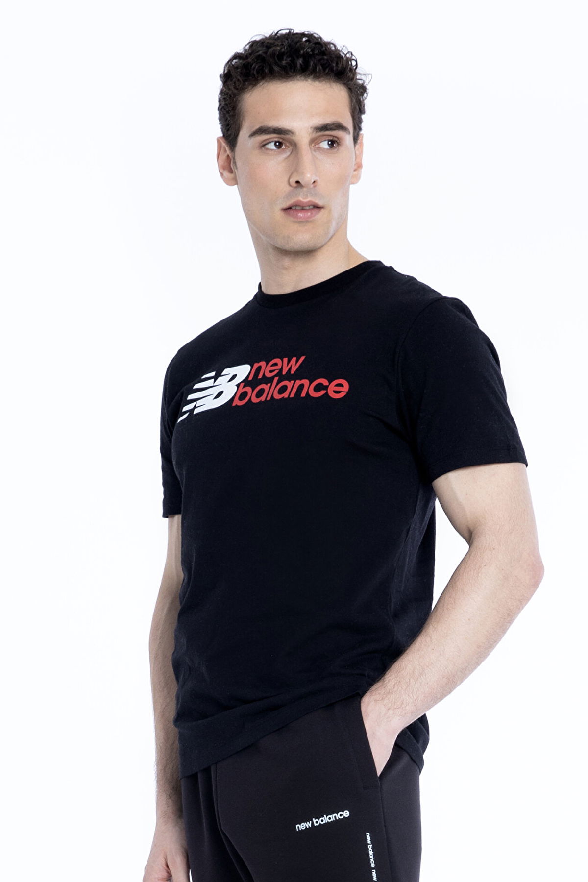 New Balance Bisiklet Yaka Erkek T-Shirt Siyah