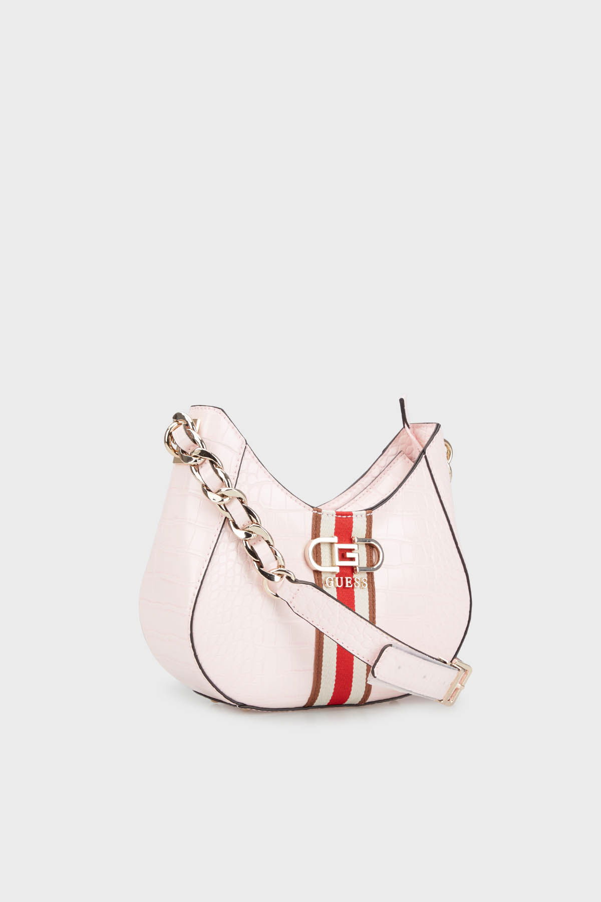 Guess Nelka Timsah Desenli Mini Çapraz Çanta PEMBE Guess Nelka Timsah Desenli Mini Çapraz Çanta PEMBE