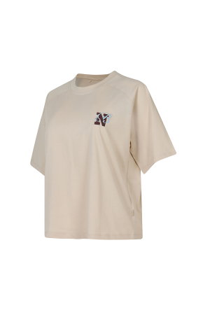 New Balance Kadın Bisiklet Yaka T-shirt BEJ