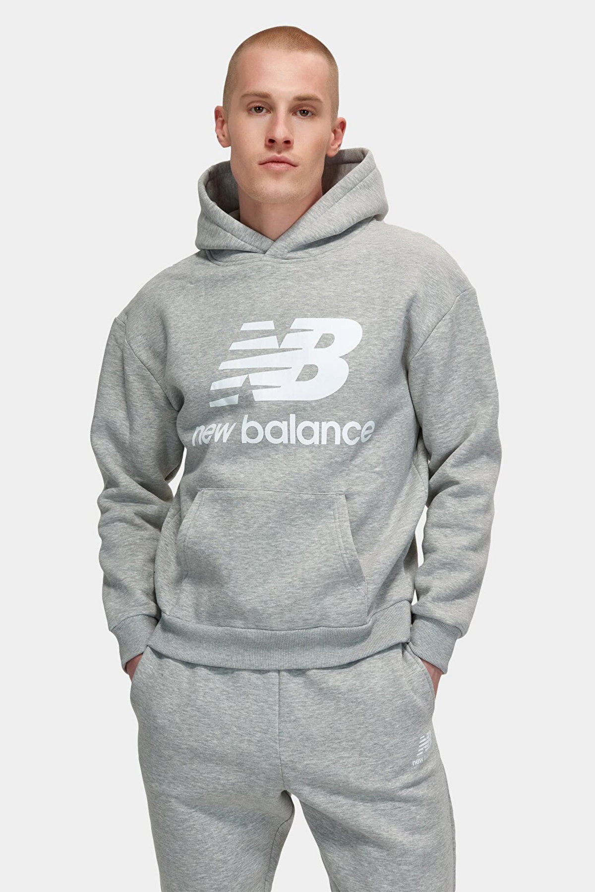 New Balance Erkek Sweatshirt GRI