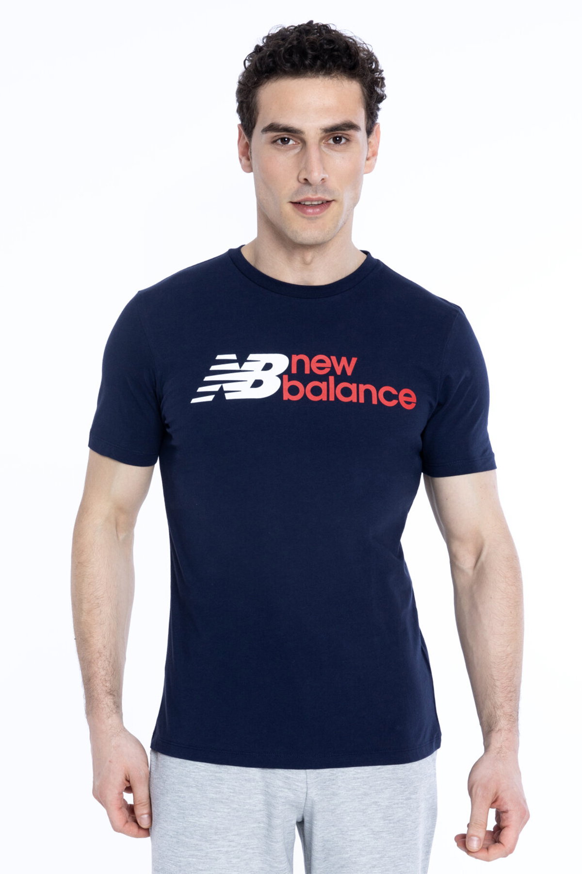 New Balance Erkek Bisiklet Yaka T-shirt LACIVERT