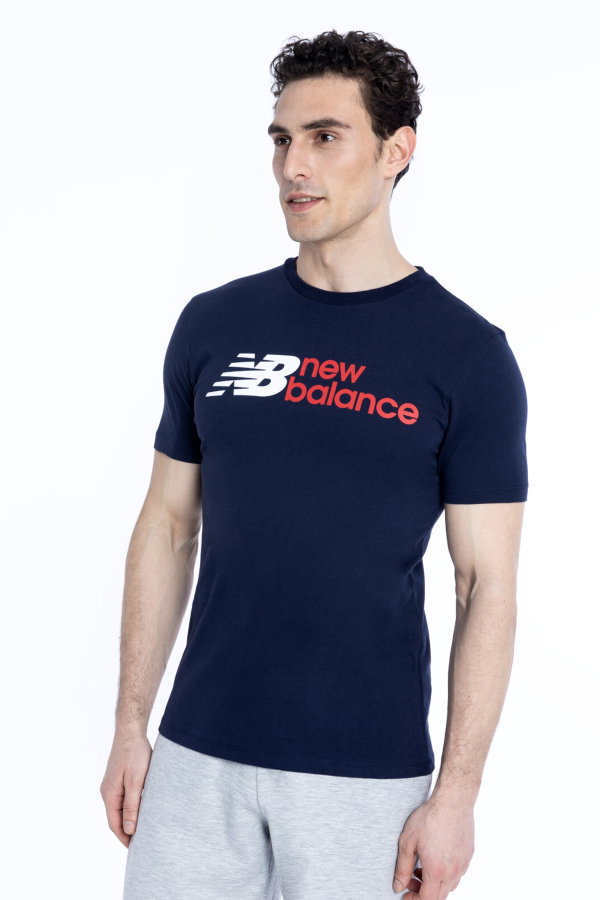 New Balance Erkek Bisiklet Yaka T-shirt LACIVERT