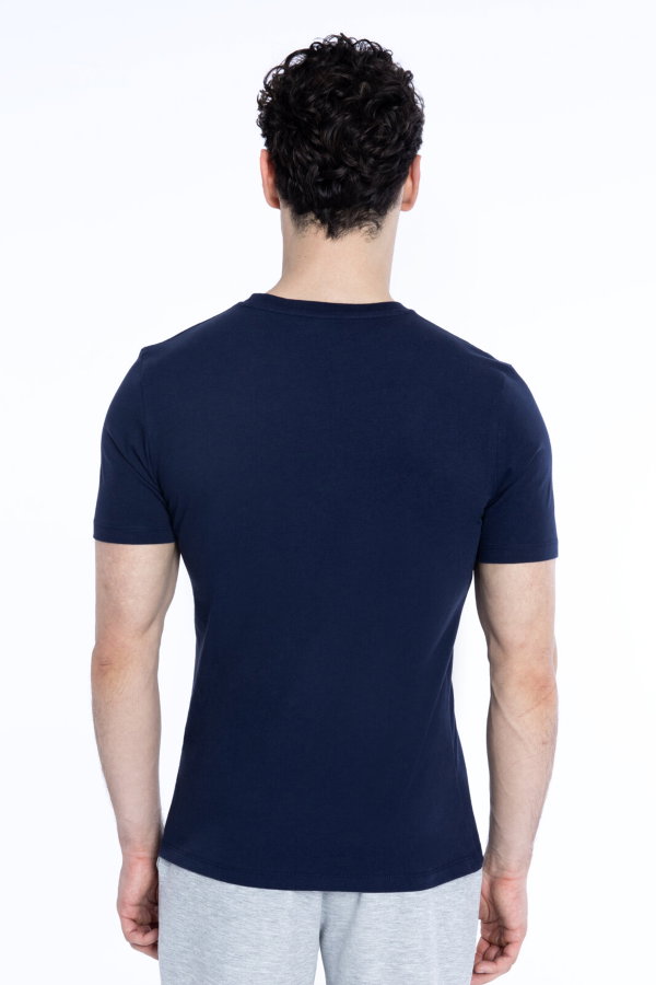 New Balance Erkek Bisiklet Yaka T-shirt LACIVERT