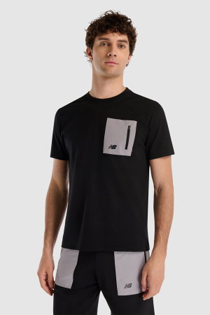 New Balance Bisiklet Yaka Erkek T-shirt SIYAH