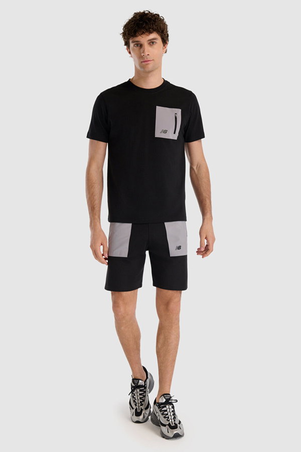New Balance Bisiklet Yaka Erkek T-shirt SIYAH