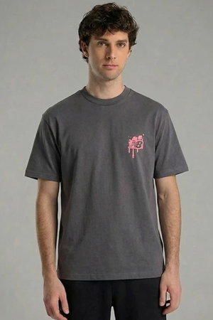 New Balance Bisiklet Yaka Erkek T-shirt GRI